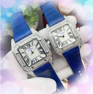 High End Luxury Par Three Stiches Military Men Women Watches Business Leisure Set Auger Cool Leather Strap Clock Quartz Automatic Date Diamonds Ring Watch Gifts