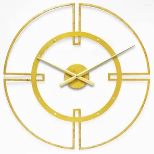 Wall Clocks 24" Round Gold Metal Frame Clock Indoor Use Floating Center Dial Contemporary Analog Cosmo 1 Battery Required