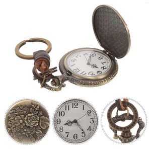 Pocket Watches Dekorative Uhr Metal Rose Vintage Schlüsselbund für Männer
