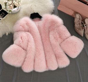 fux fur coats s4xl女性冬の温かい白いピンクのフェイクファーコートエレガント濃い暖かい暖かいアウタージャケットチャッケタスムジェール2012095817816