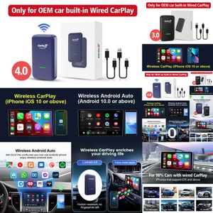 New Carlinkit 4.0 Android Auto Adapter 3.0 Wireless 2 i 1 Universal för Apple+Android CarPlay AI Box USB Dongle för Audi VW Benz Kia Honda Toyota Ford