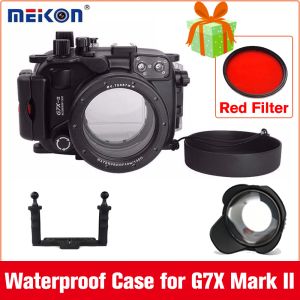Parçalar Meikon 40m/130ft Sualtı Su Geçirmez Kamera Konut Kılıfı Canon G7X Mark II