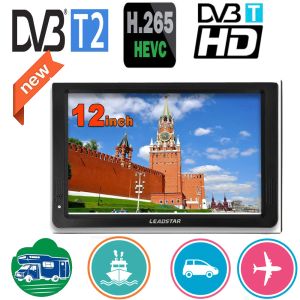 Ladegeräte wieder aufladbar Leadstar D12 12 Zoll tragbares Mini -Mobile -TV mit DVBT2/H265/HEVC 1280*800 TF -Karte für Home/Auto mit Autokalger