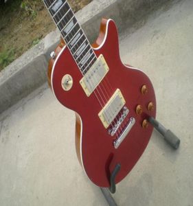 Guitarra elétrica de alta qualidade LP Fingerboard de mogno edifício de pau -rosa sobre trastes cor Red5150292