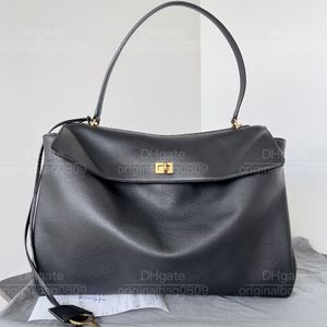 12A Top Mirror Quality Designer-Tasche Handtaschen Alle handgefertigten reinen schwarzen faulen Stilen Original echtes Leder mit großer Kapazität Frauenbeutel Luxushandtaschen mit exquisiter Box.