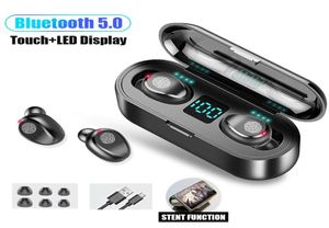 F9 TWS Wireless Earphone Bluetooth V50 Ohrhörer -Kopfhörer -LED -Display mit 2000mAh Power Bank Headset Mikrofon MQ014363454