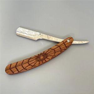 ahşap düzeltici manuel tıraş profesyonel profesyonel düz kenar paslanmaz çelik keskin berber tıraş et katlanır tıraş bıçağı tıraş sakal kesim
