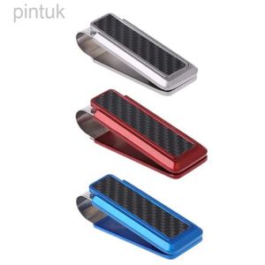 マネークリップThinkThendo Mens Business Stainless Steel Money Clip Credit Carbon Fiber Women New Fashion Cash Clips 240408