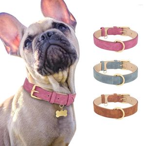 Hundekragen verstellbarer Kragen Sude Leder Haustier Weiche gepolsterte Hunde Halskette für kleine mittelgroße Pitbull Pink