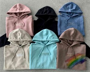 MEN039S Hoodies Sweatshirts Caixa de Tipo Bordado Kith Hoodie Das Mulheres Dos Homens Alta Qualidade Pesado Tecido Moletons S7207789