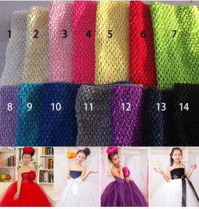 9inch Baby Girl Crochet Tutu Tube Tops Chest Wrap Wide Crochet headbands Candy color clothes 23cm X 20cm1086559