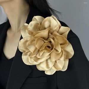 Broscher 19 cm stor blommor brosch mode fransk märke satin prydnadsstift handgjorda klädtillbehörslapel