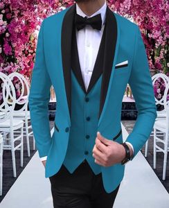 Mens Suits 3 Pieces Party Costume Slim Fit Suits Classic Design Shawl Lapel Tuxedos Prom Suit Blazer Pants Vest For Wedding 202556709