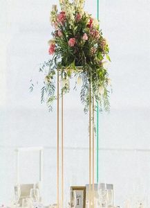 Nytt fyrkantigt metallcentrum Flower Stand Wedding Decoration Table Center Pieces Marriage Stage Aisle Decor Backdrop Metal Vases9283090