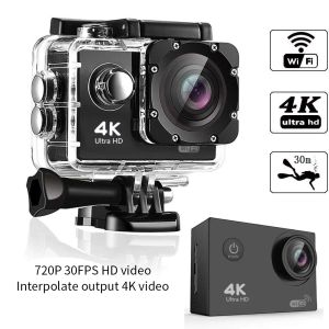 Kameror Sportkamera WiFi Mini Camera Outdoor Waterproof Camera 720p 30fps Interpolera 4K Action Camera 2.0 