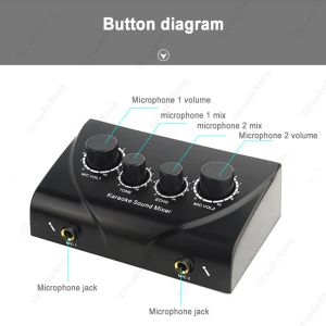 Equipment Professional Microphone Mixer Sound Mixer Echo Mixer Sound Speaker Microphone Amplifier Audio Mixer Dual Mic Ingångar