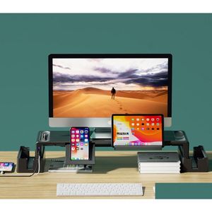 Tablet PC Stands Computer Monitor erhöhte Rackständer USB Exciptable Folding Desktop Notebook Speicher Basis Basis Halter