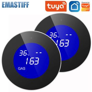 Detektor Tuya Smart WiFi Erdgassensor Brennbares Haushalt intelligent LPG Gas Alarm Detektor Leckage Sensor WLAN -Temperaturdetektoren