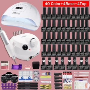 Супер 40 Colors Nail Plock Super Manicure Set 120/80/54W Светодиодный набор ногтевых ламп со всеми инструментами, необходимыми для маникурного электрического ногтя