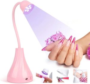 Trimmer trådlös gelfingerspetslampa mini lotus 360 ° roterbara händer fritt ljus roterbar nageltork för nagellack snabbt torr nageljus