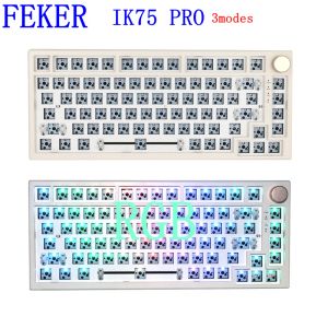 Klawiatury Feker IK75 Pro 75% Mechaniczna klawiatura DIY Zestaw Bluetooth/2.4G bezprzewodowy interfejs USB Połączenie Hot zamian
