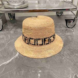 Wide Brim Hats Bucket Designer Straw Hat Letters Spring and Summer New European American Fashion Brand Female Elegant cap Q240408