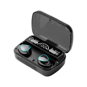 M10 TWS Bluetooth Earphone Wireless hörlurar Stereo Sport Gaming Headset Touch Mini Earuds Waterproof med 2000mAh LED Display 1637093