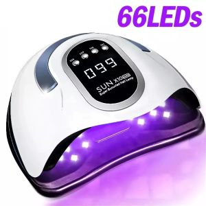 ドレスサンx10マックスUV LEDネイルランプのためのクイックドライネイルジェルポーシングハイパワー66LEDスマートタイム付きネイルジェルドライランプ用ネイルサロン