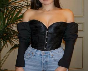 2020 Women Lady Control Shirt Tops Fashion Vintage Court Style Long Sleeve Blouse Bandage Fancy Off Spalla BLUSA8956940