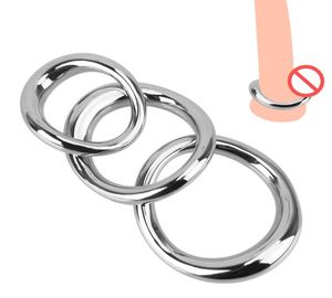 6 Size Penis Rings Stainless Steel Ball Scrotum Stretcher Ejaculation Delay Cock Ring Sex Toy For Men2031111