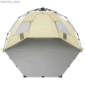 Tende e rifugi Tenda da spiaggia SCHEMA SOLE - Tenda istantanea portatile da sole con pali del carico 6 tasche di sabbia X -grande tenda da spiaggia a 4 persona L48