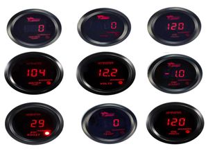 Universal 52 mm Boost Gaugewater Tempoil Tempoil PressvoltagetAchometer Digital Red LED Schwarzer Case2448327