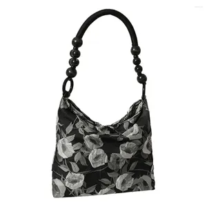 أكياس مسائية من القماش غير الرسمي HASP HASP Women Women Bag Bag Branch Rose Reside Jacquard Goral Pattern for Travel and Shopping Satchel