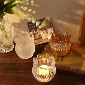 Candle Holders Party Tabletop Centerpiece Wote Glass Creative Wedding Holder Pilar Tea Light Jars Stojak Świec