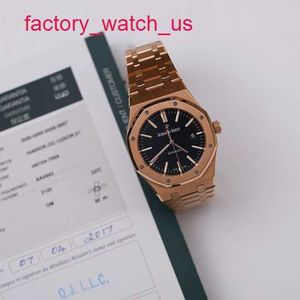 AP Mechanical Wrist Watch Epic Royal Oak 15400 eller Mens Watch 18K Rose Gold Black Face Automatisk Mekanisk Swiss Famous Watch Luxury Gold Watch Diametrar 41mm