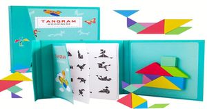 Yeni Kids Manyetik 3D Bulmaca Yapboz Tangram Düşünme Eğitim Oyunu Bebek Montessori Öğrenme Çocuklar için Eğitim Ahşap Oyuncaklar8856726