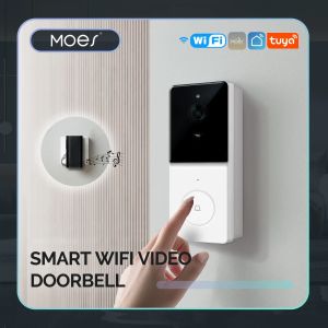 Doorbell Moes Tuya Smart Wi -Fi Kamera do drzwi z 2 -dround audioodoczepową, noktowizją Bezprzewodowe Bezpieczeństwo domu