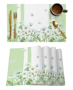 Tavol tavolino fiore margherita primavera estate semplice placemat per tavoli da pranzo tappetino da cucina tappetino 4/6pcs decorazione per la casa