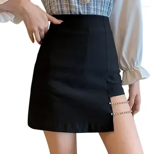 Saias Mini Cintura HIGN A-line Casual Skirt Bodycon