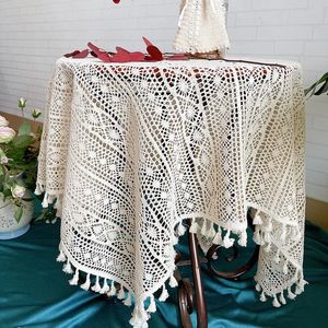 Table Cloth Lace Decorative Tablecloth Crochet Coffee Mat On The Picnic Dining Room Design House