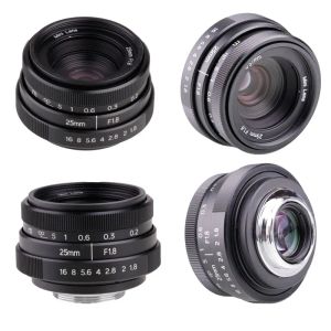 アクセサリーFujian 25mm F1.8 CマウントCCTVレンズIIカメラレンズN1 FUJIFILM FX NEX MICRO 4/3 EOS M BLACK無料配送