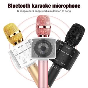 Mikrofony WS-858 Bezprzewodowy karaoke Mikrofon przenośny ręczny USB Professional Karaoke Mic Bluetooths Stand Mic Studio dla iPhone Car PC 240408