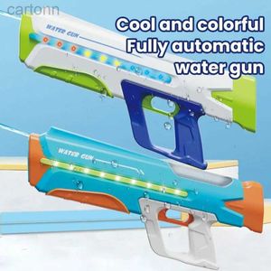 Gun Toys New Electric Water Gun Fully Automatic With Continuous Lighting High-Capacity Toy Gun Summer Pool Outdoor Toys for Kids Adults 240408