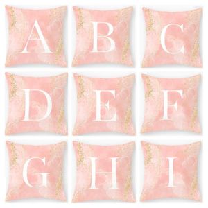 Подушка розовая буква чехла 45x45 полиэфирные диванные подушки на подушках на подушках дома
