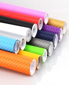 30 cm 3D -bil kolfiber Vinyl Film Sheet Wrap Roll Auto Car Diy Decor Sticker Paper Car Styling Stickers9405705