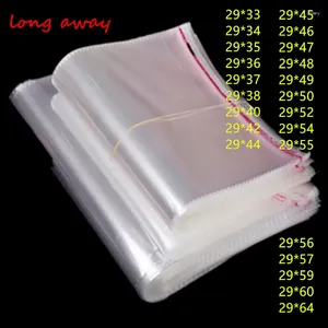 Geschenkverpackung 100pcs Breite 29 cm Mehrfachgröße Klar selbst klassisches Cello-Cellophan-Beutel selbstversiegelte große Plastiktüten für T-Shirt und Kleidung