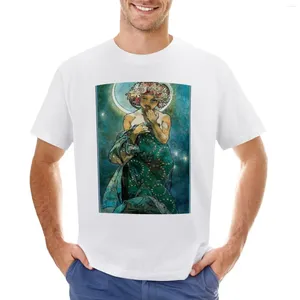 Canotte da uomo Alphonse Mucha Moonlight T-shirt Animal Prinfor Boys Cine Abiti da uomo coreano Mens Big and Tall Thirts