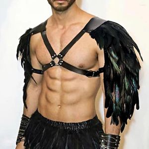 Bras Sets Fetish Gay Faux Leather Chest Harness Men Adjustable Sexual Body Bondage Cage Belts Rave Clothing For Adult Sex