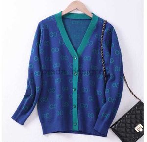Designer women's sweater knit sweater cardigan sweater high quality double G letter tees jacquard temperament V-neck thin knit jacket