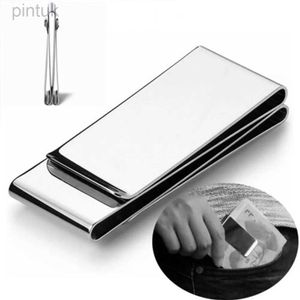 Money Clips Silver Money Clip Mens rostfritt stål Kassahållare Male Mini Metal Bill Clamp Slim Pocket ID Kreditkort Mapp 240408